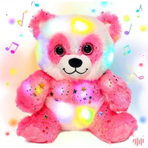 Hopearl LED Musical Plush Panda Light up Singing Stuffed Toy