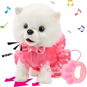 Toy Dog Valentines Gifts for ​​Girls Pet Dog Toys for Kids Plush  Interactive Dog with Singing,Walking,Tail Wagging,Barking and Repeats What  You Say